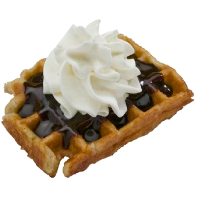 Gofre con nata y sirope en San Pedro del Pinatar